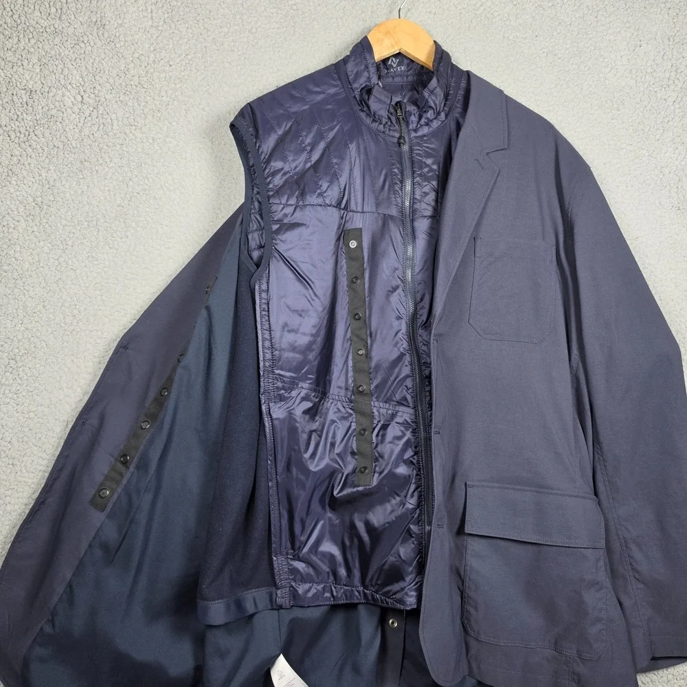 Eddie Bauer Travex Sport Coat Mens Sz 50R Navy Hybrid Light Puffer Vest Utility